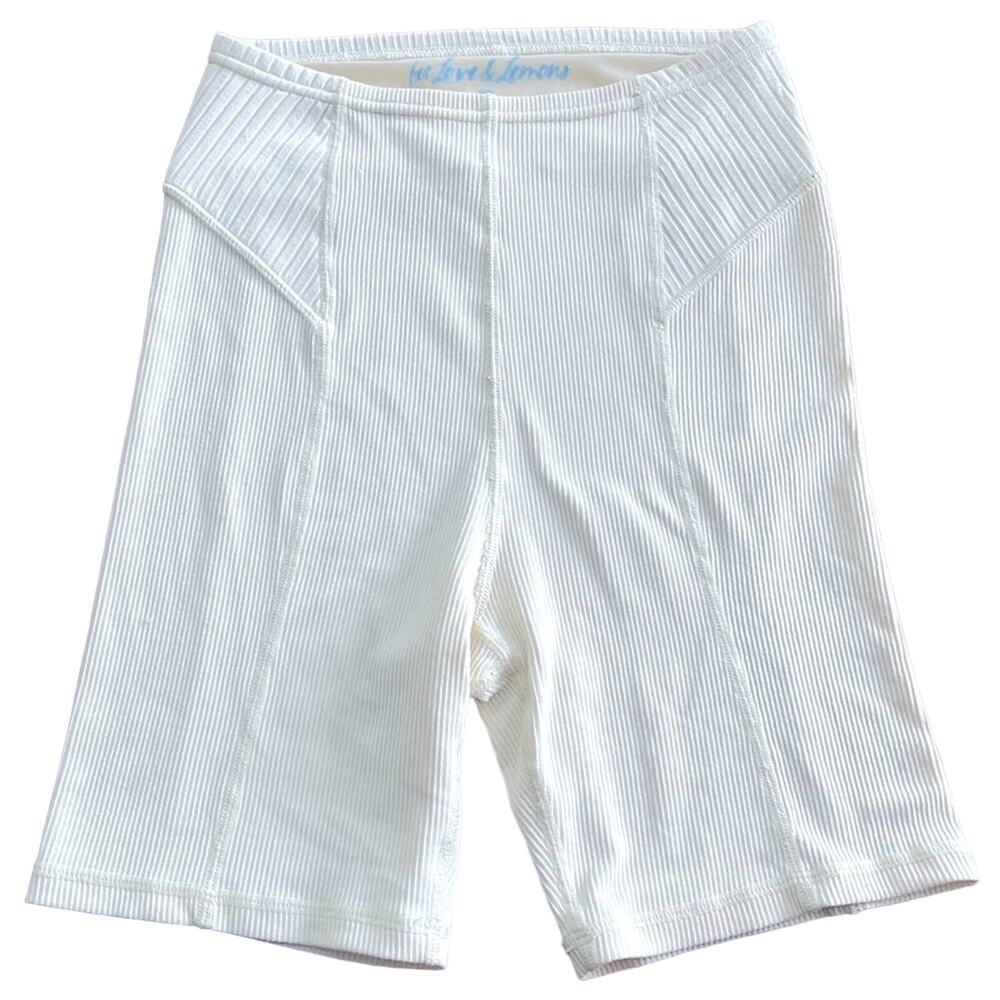 For Love & Lemon's Dani Biker Shorts Light Yellow Size XS